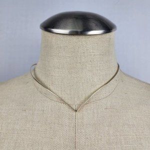 STERLING Silver Collar Rigid V Wire Necklace